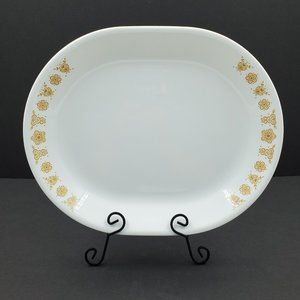 Corelle Butterfly Gold Platter Corning Oval White Gold Flowers Serving Plate